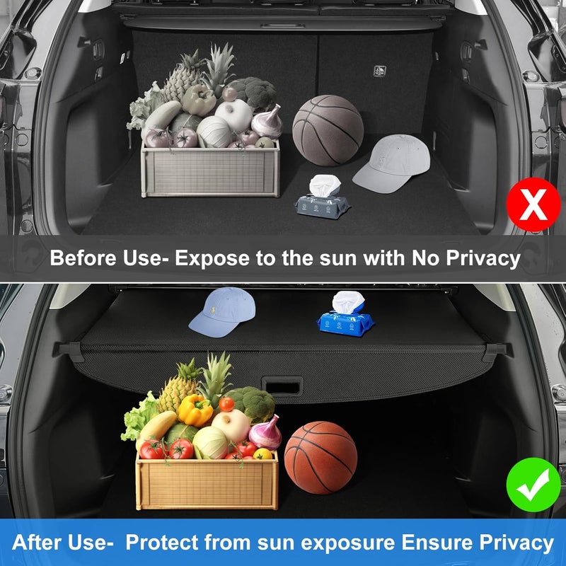 AUXKO Retractable Cargo Cover for Volkswagen Atlas Cross Sport 2025-2020, Trunk Cover Security Shade Cover for 2024 2025 VW Atlas Cross Sport Shielding Anti-Peeping Luggage Privacy Cover, Carbon Fiber - Image 3